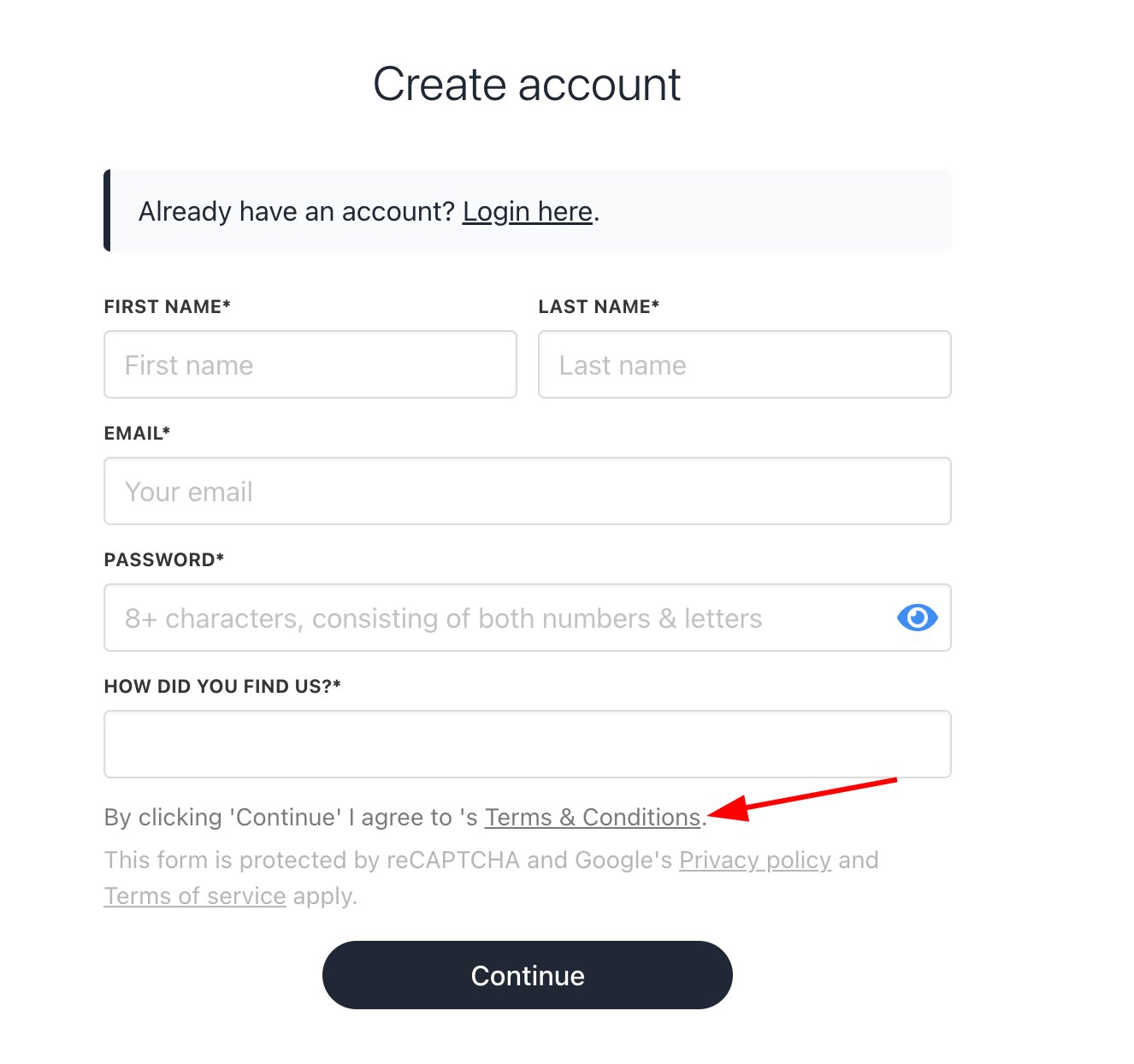 Link to your T&C document