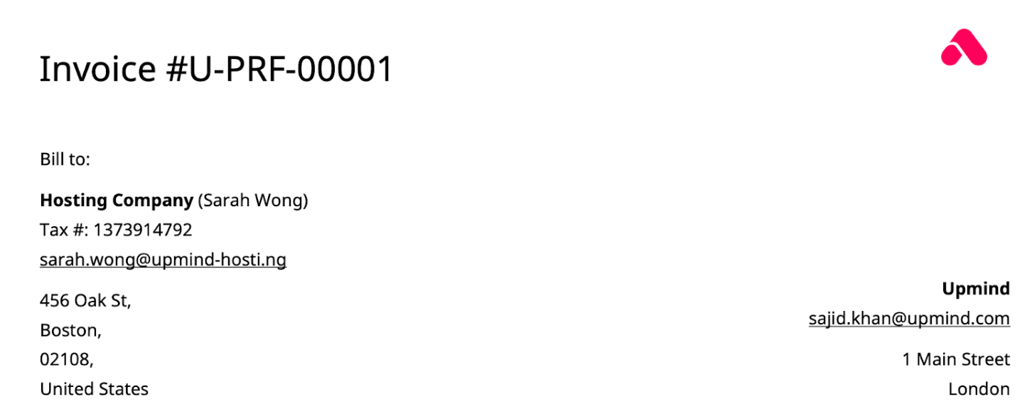 Downloaded invoice