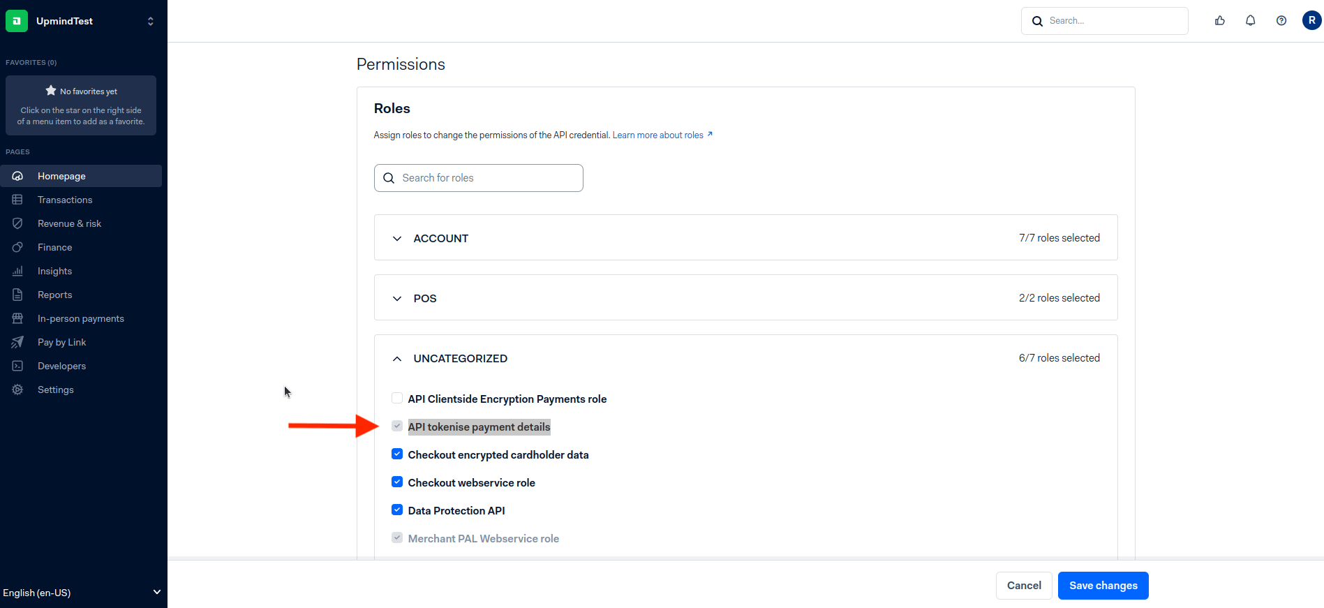 API tokenise payment details