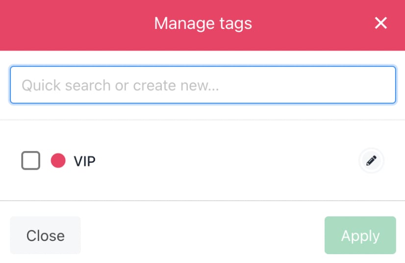 Manage tag from product & services