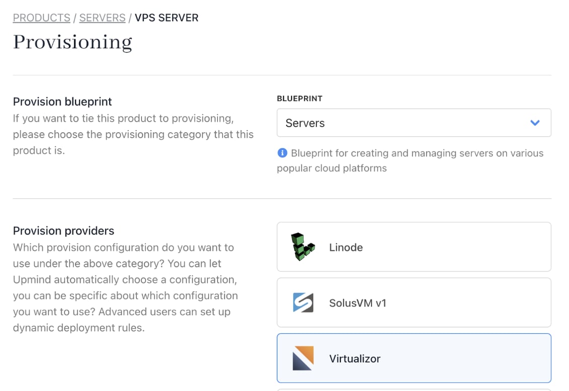 Select Virtualizor