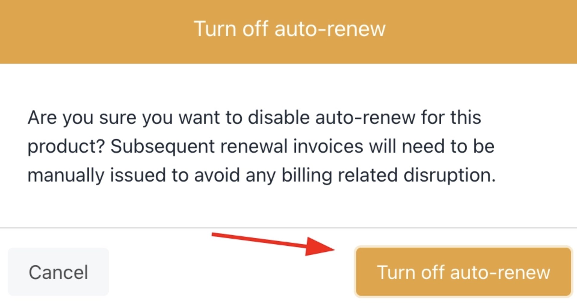 Turn off auto-renew