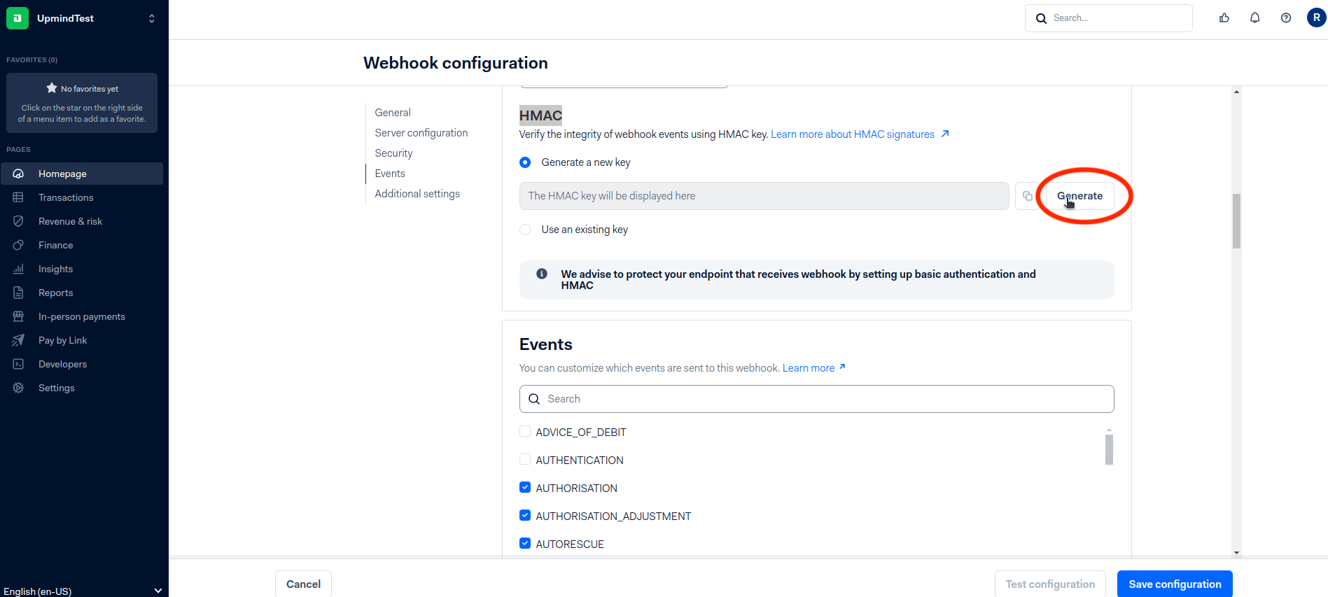 Generate HMAC key