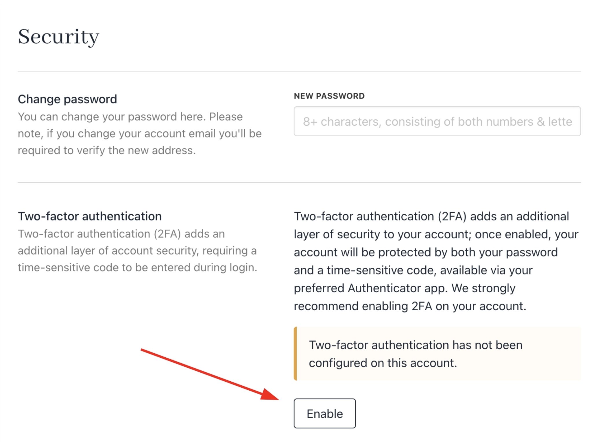 Enable 2FA