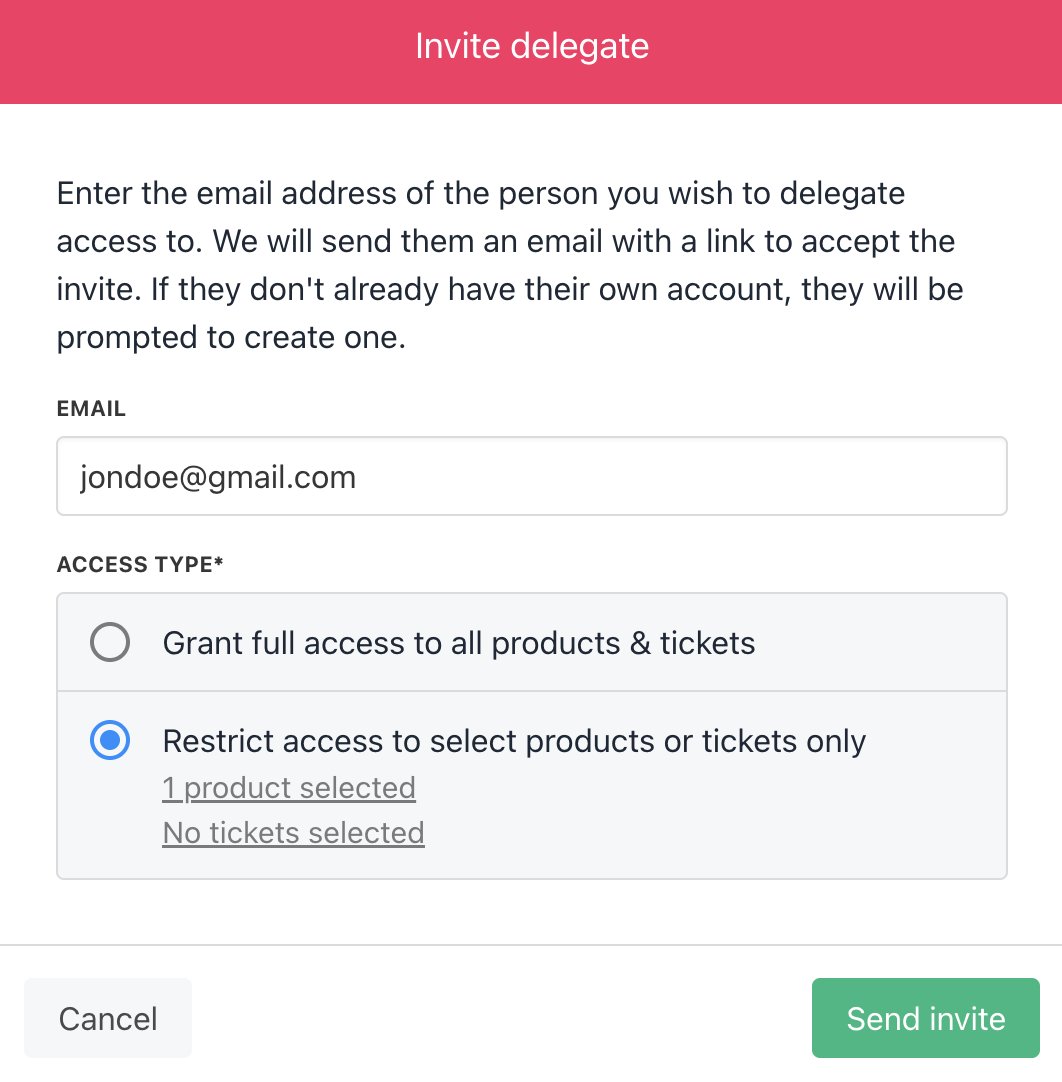 Enter delegate email