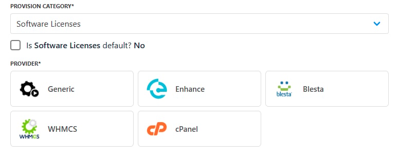 Software license provision providers