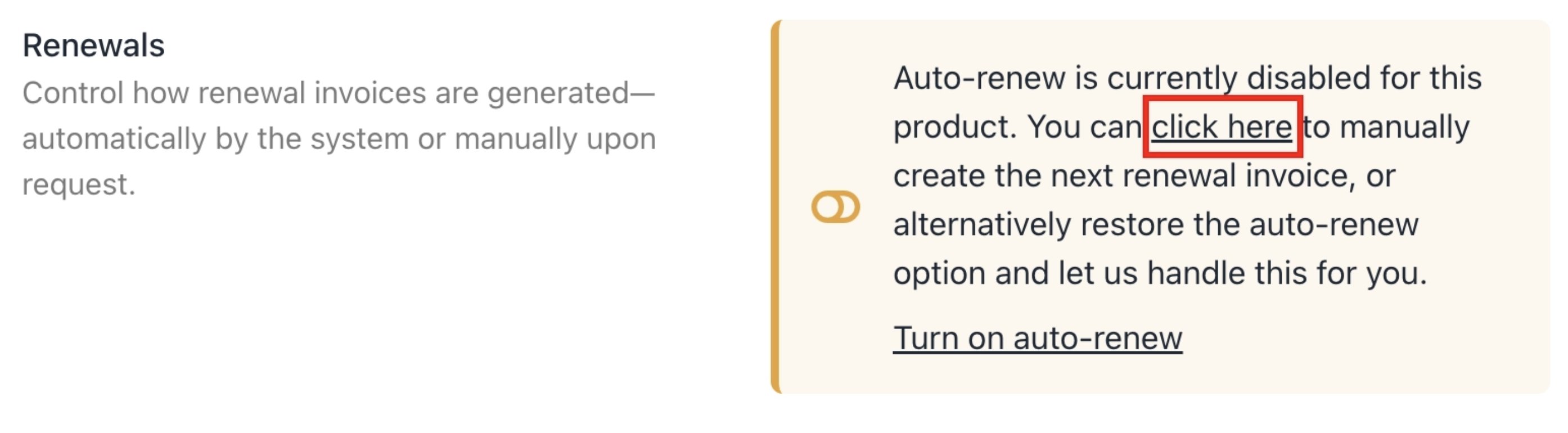 Manual renew