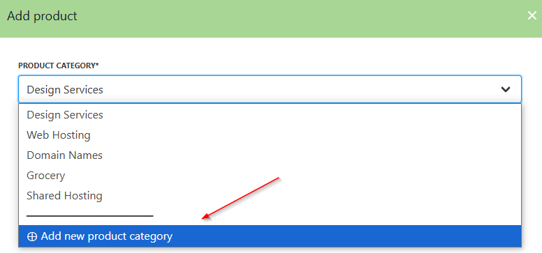 Add product category