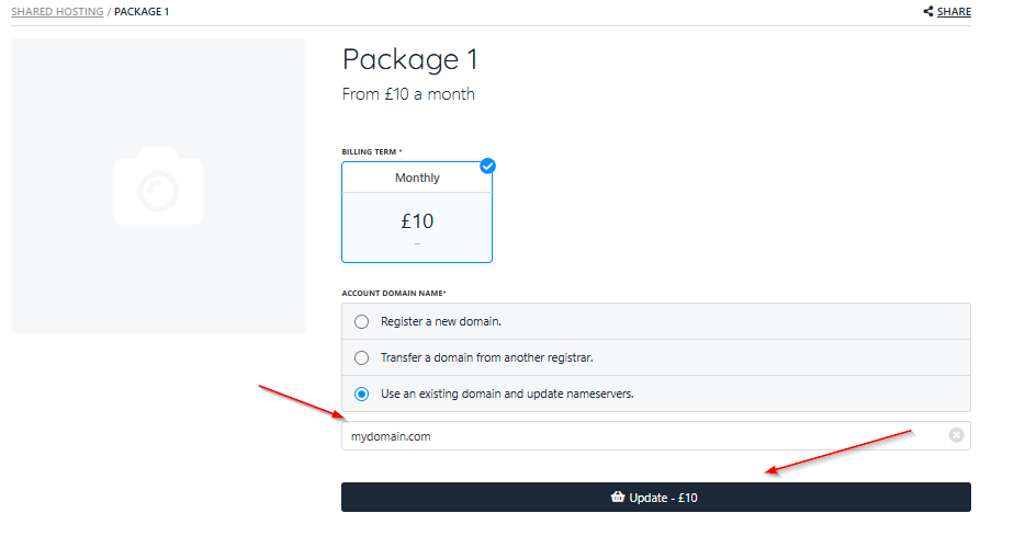 Add domain name