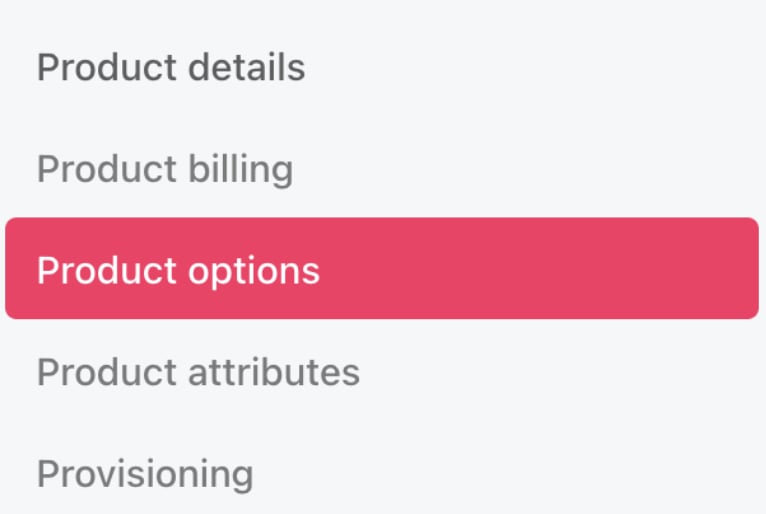 Product options