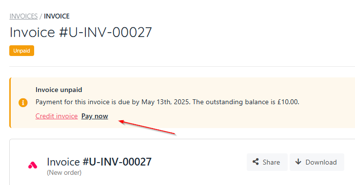 Select pay now