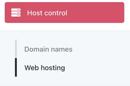 Host control > Web hosting