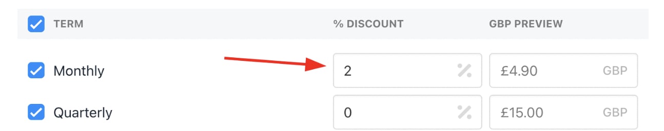 Apply discount