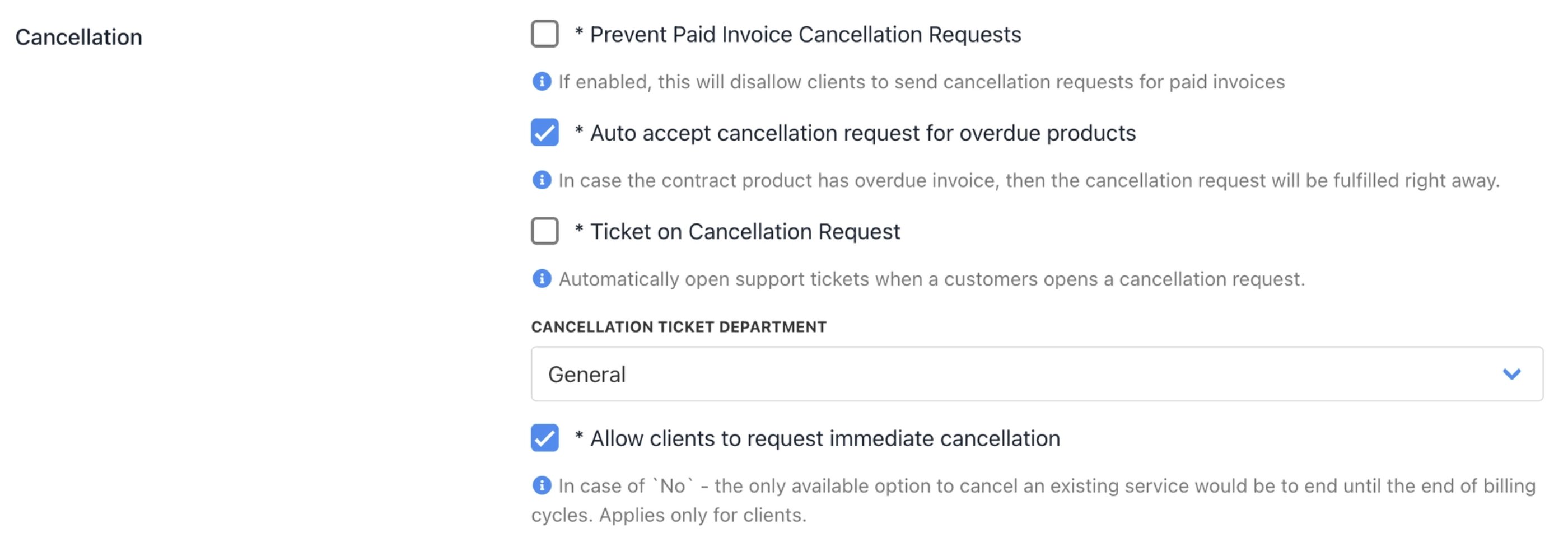Manage cancellation requests from Cancellation