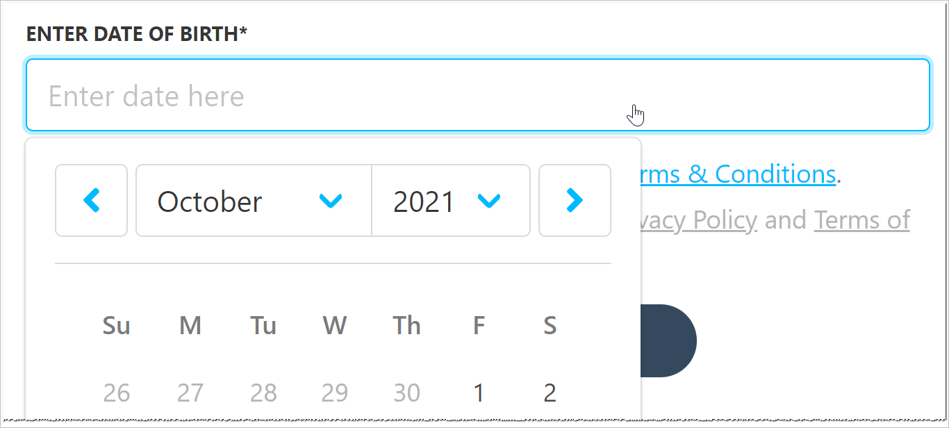 Enter a date