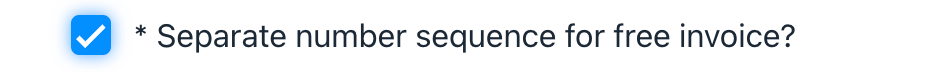 Separate number sequence for free invoice