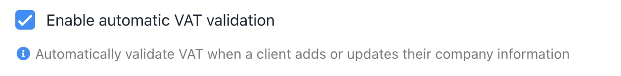 Automatic VAT validation