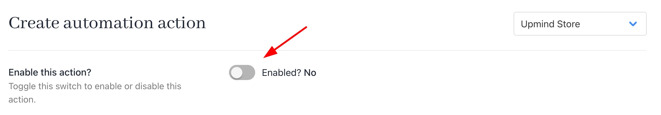 Disable the action