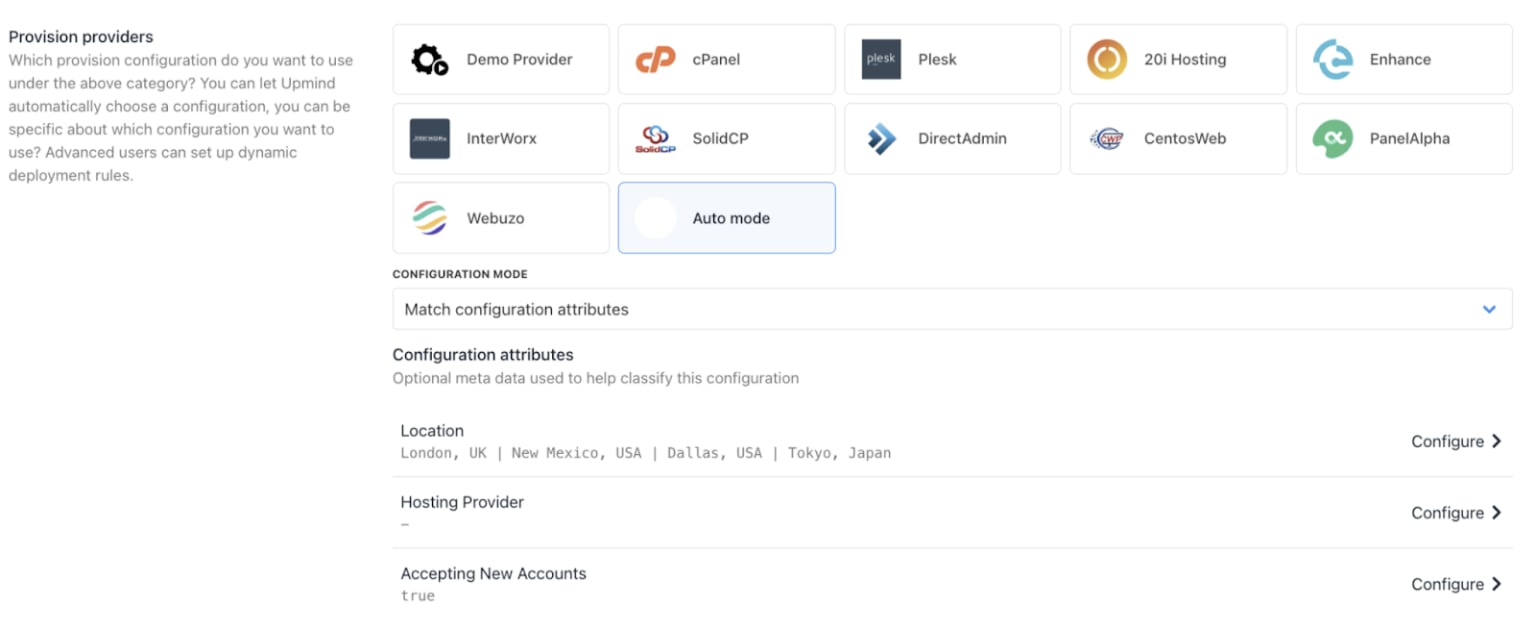 Auto mode provisioning