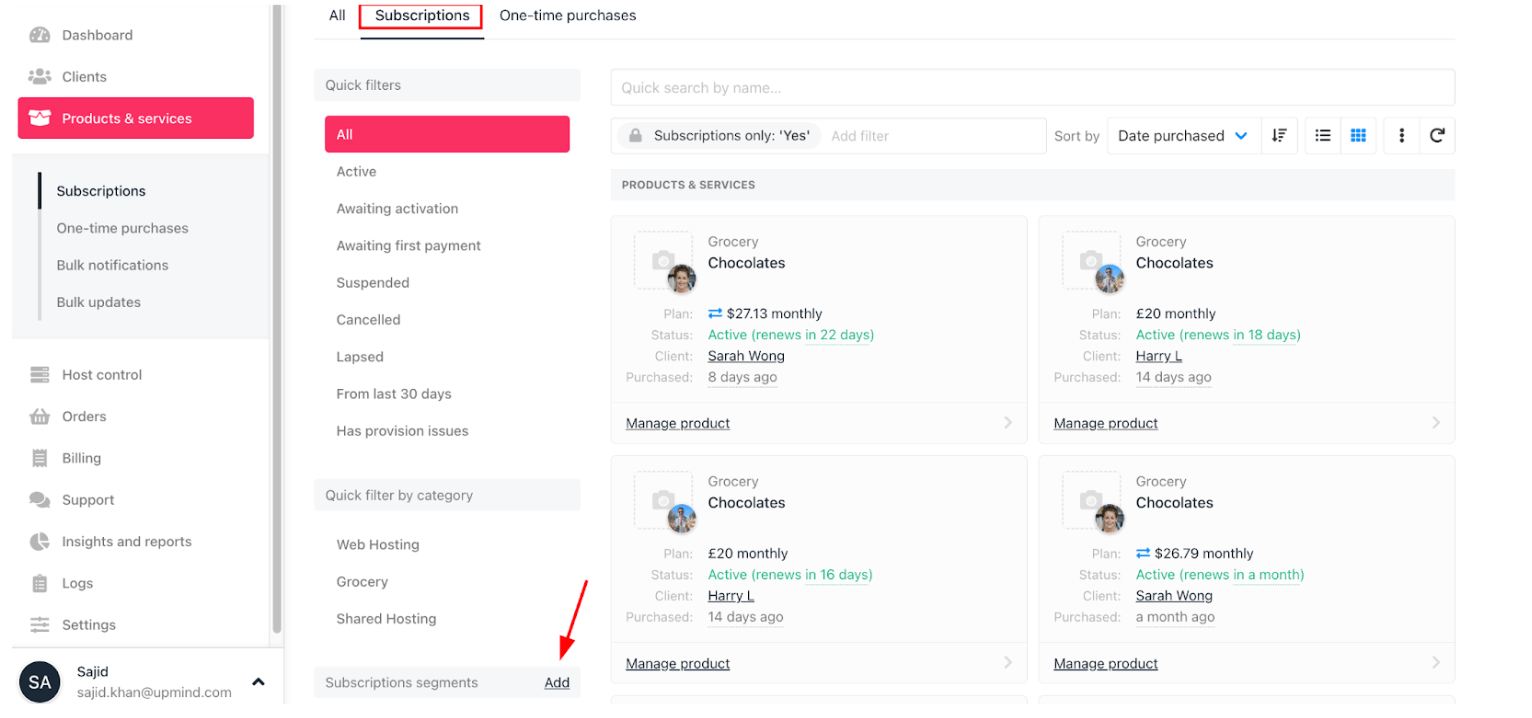 Product & services > Subscriptions