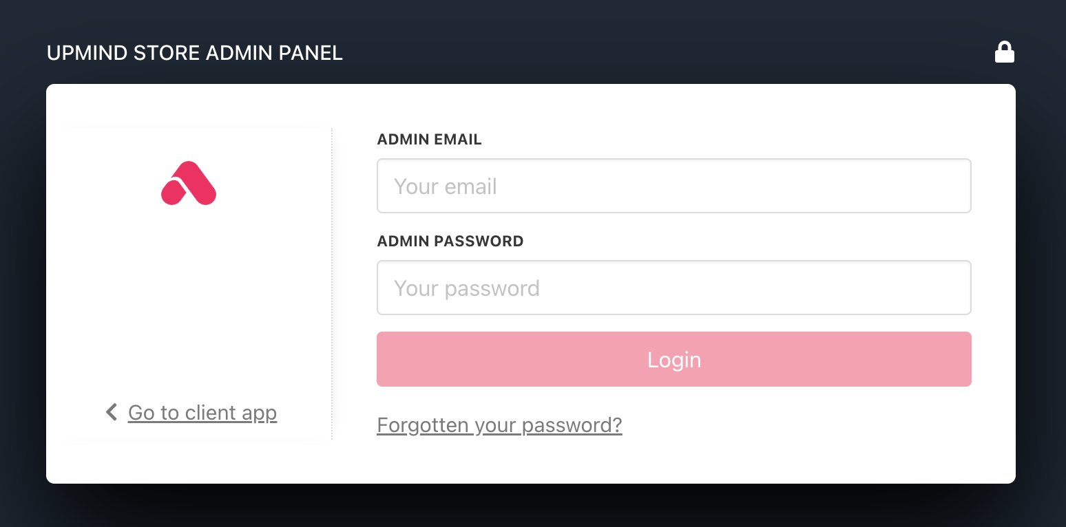 Admin login screen