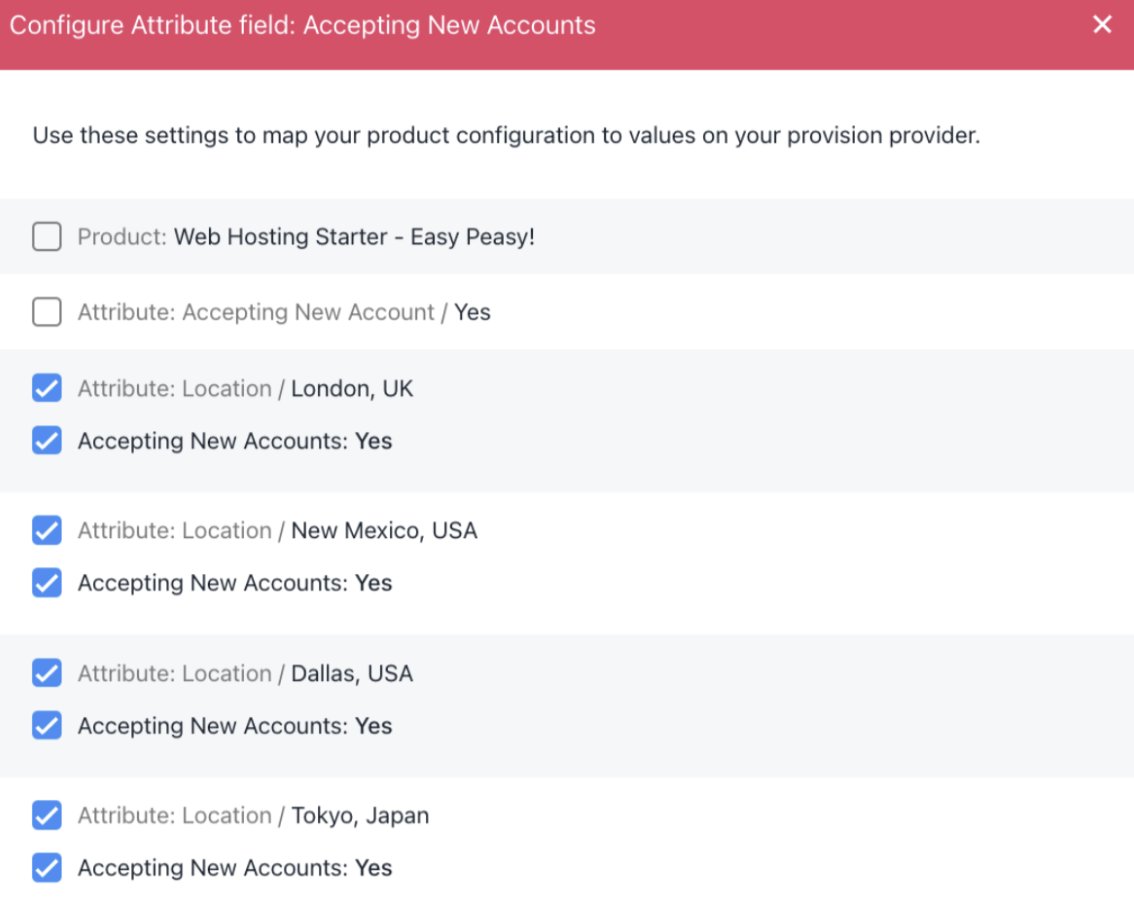 Configure attribute field