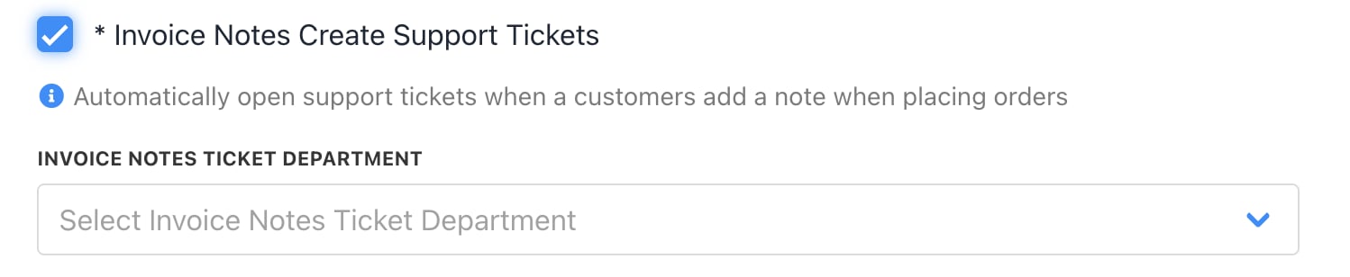 Invoice notes create support tickets
