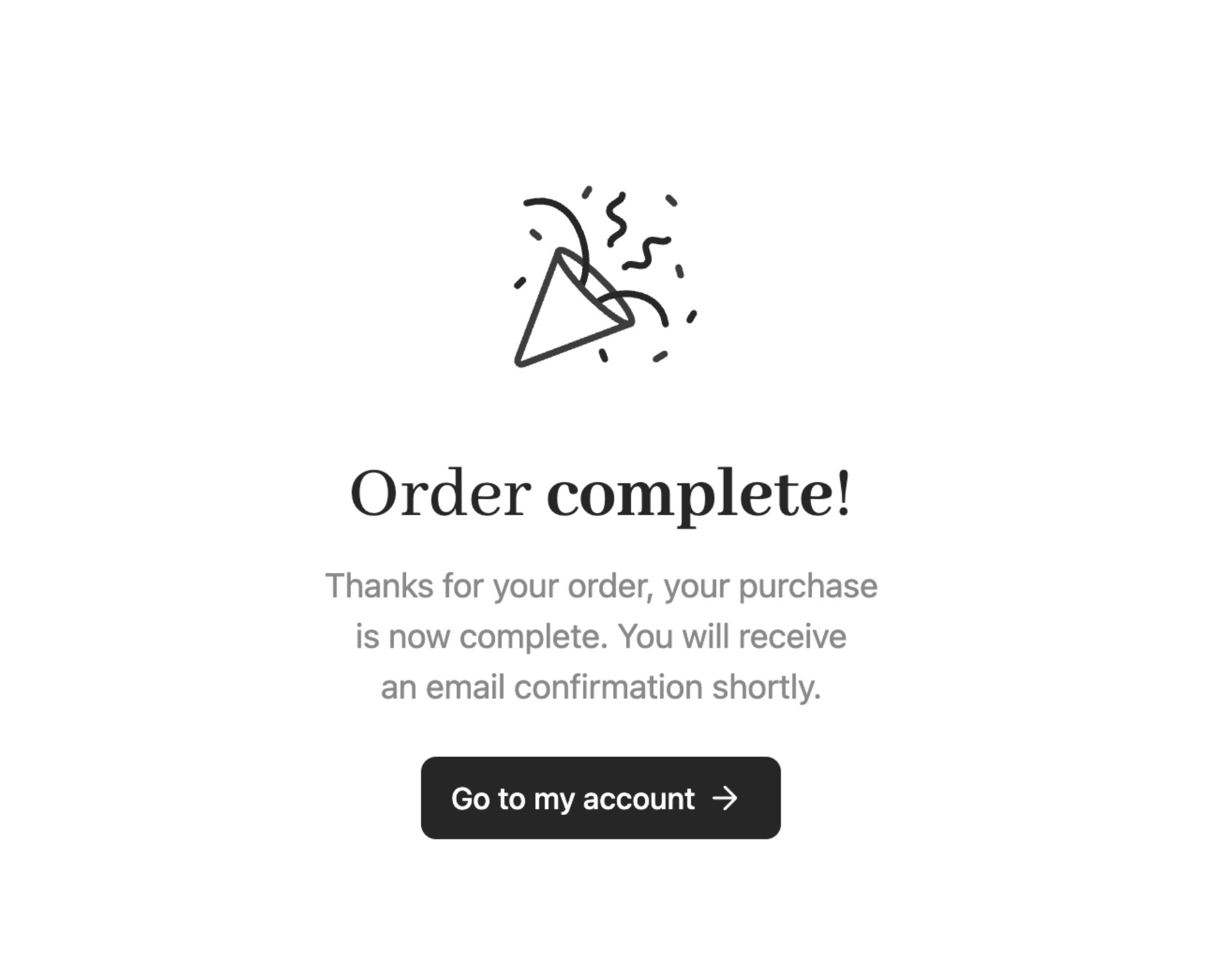 Cart 2.0 order confirmation