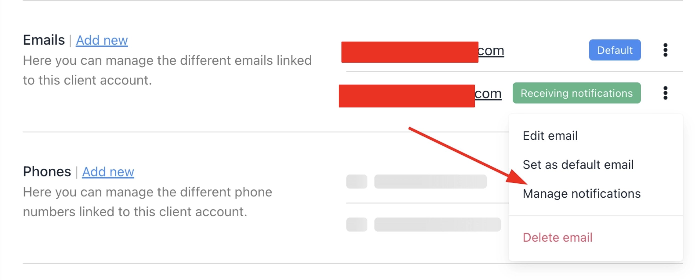 Image Click manage notifications