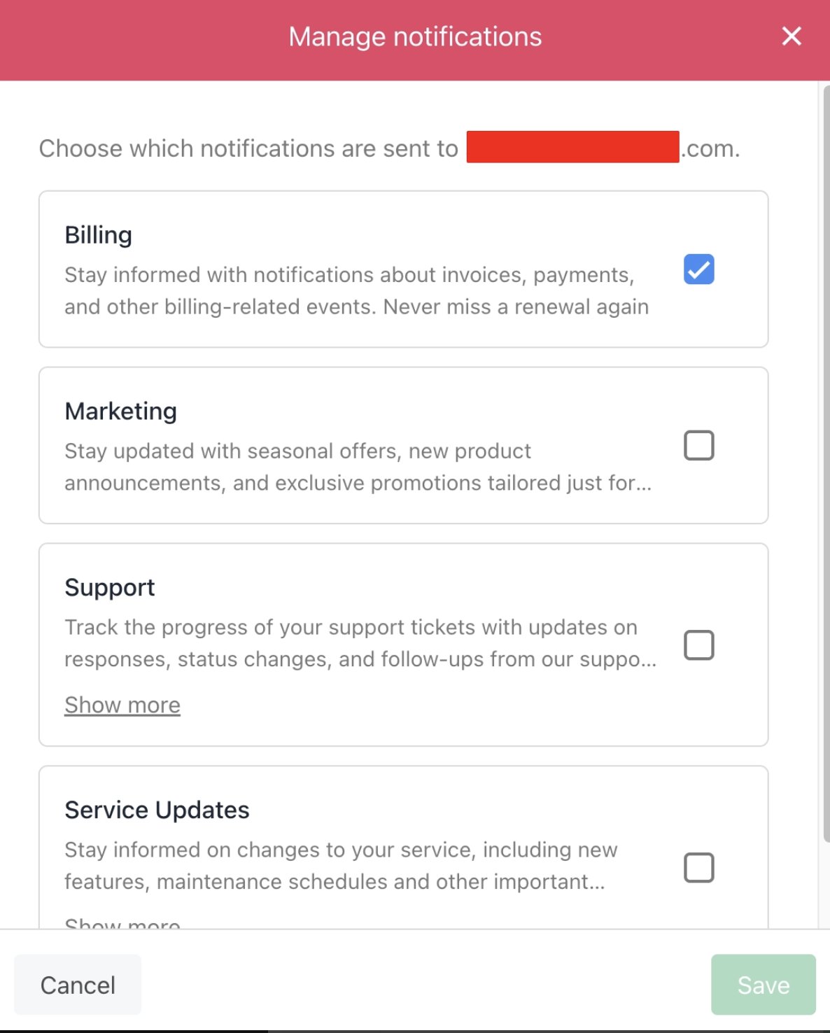 Image Manage notifications