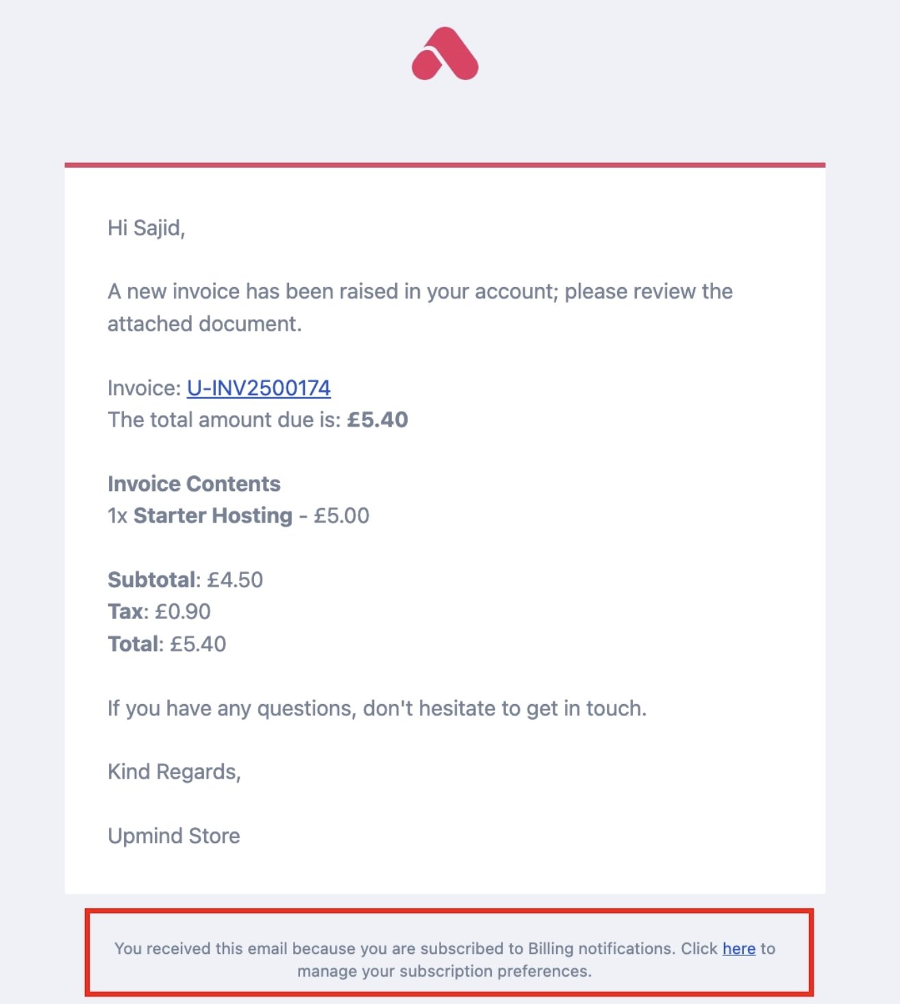 Image Manage subscription notifications
