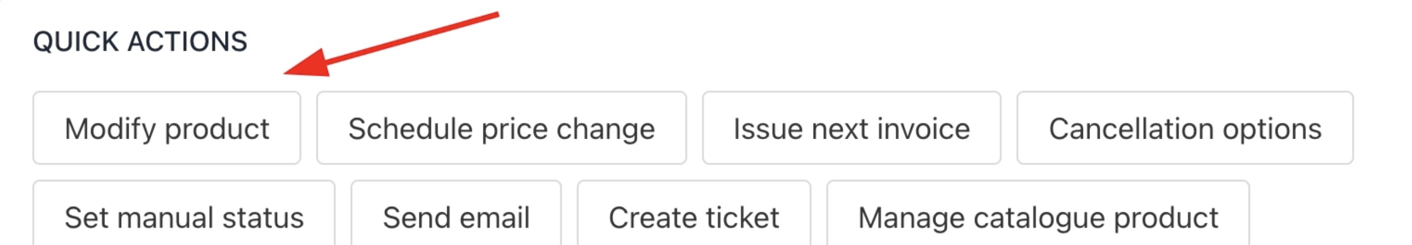 Clients > Products & Services > Modify Product