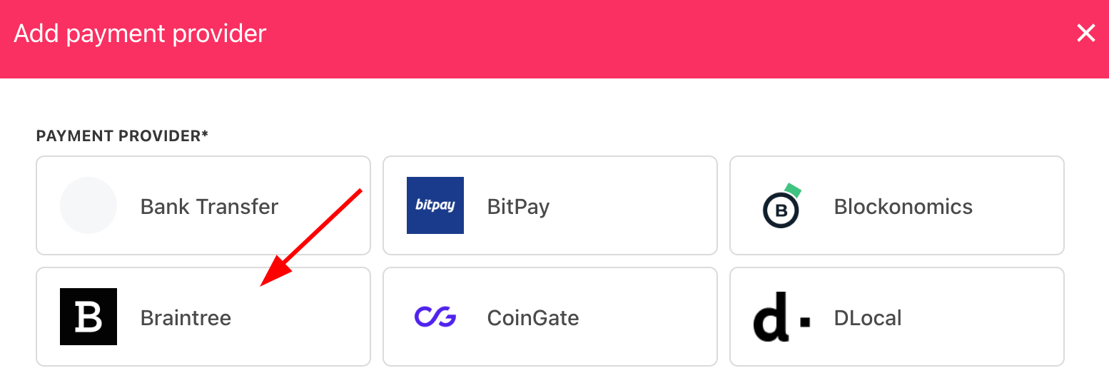 Select payment provider