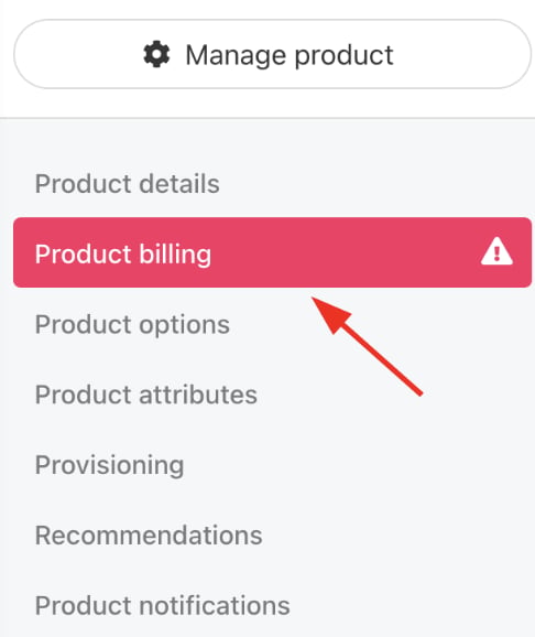 Choose Product billing