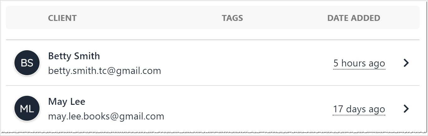 Client names