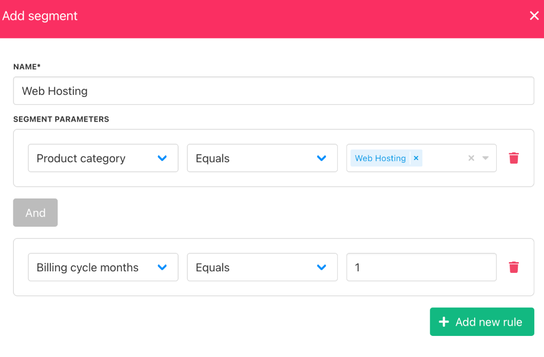 Set segment parameters