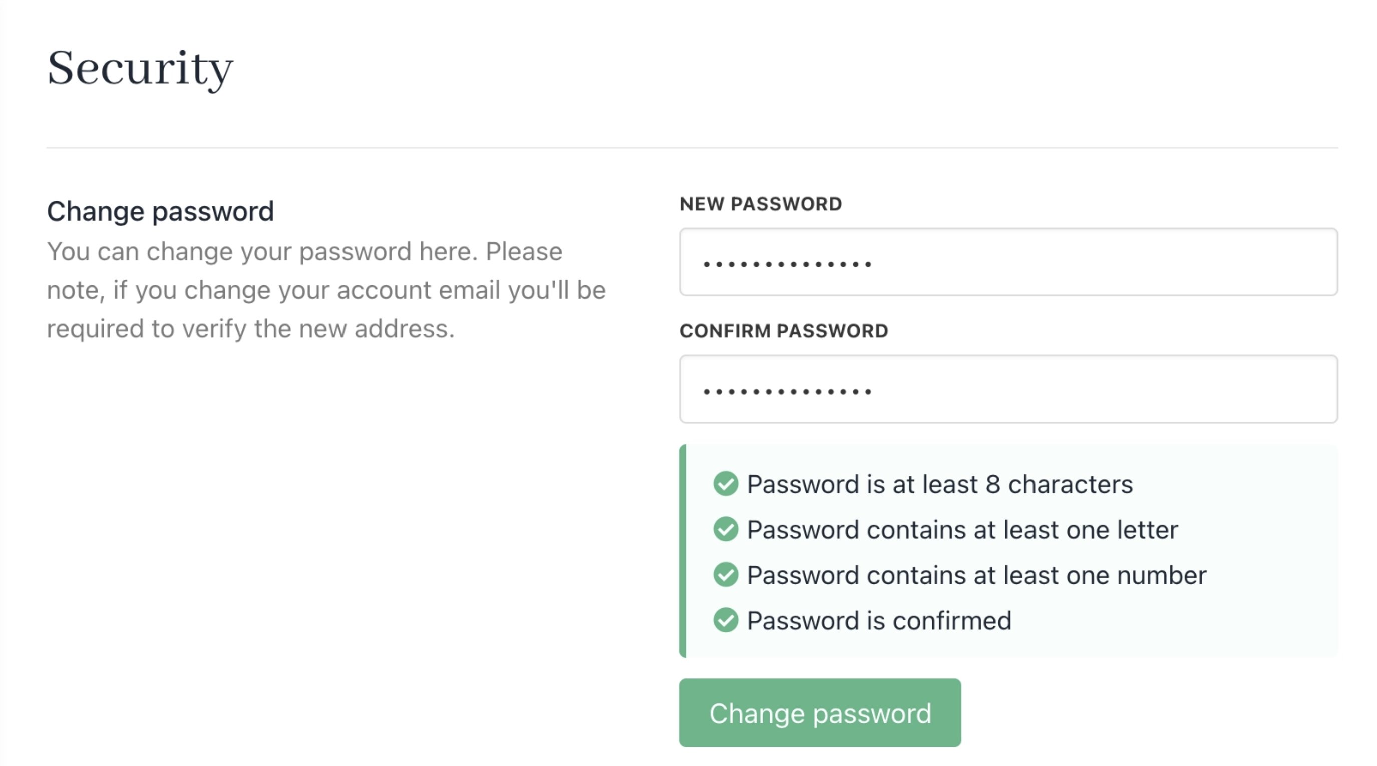 Change password