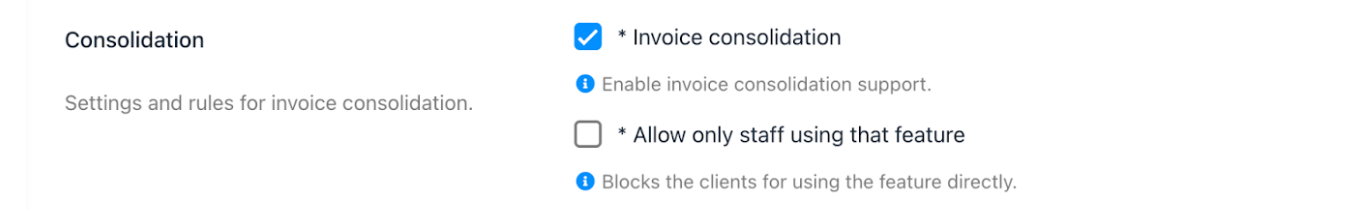 Invoice consolidation