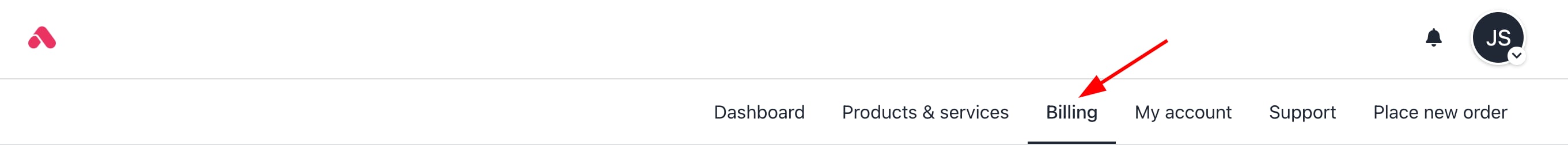 Click Billing tab