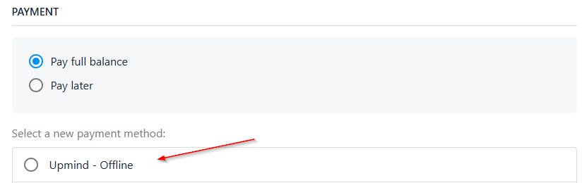 Single payment option
