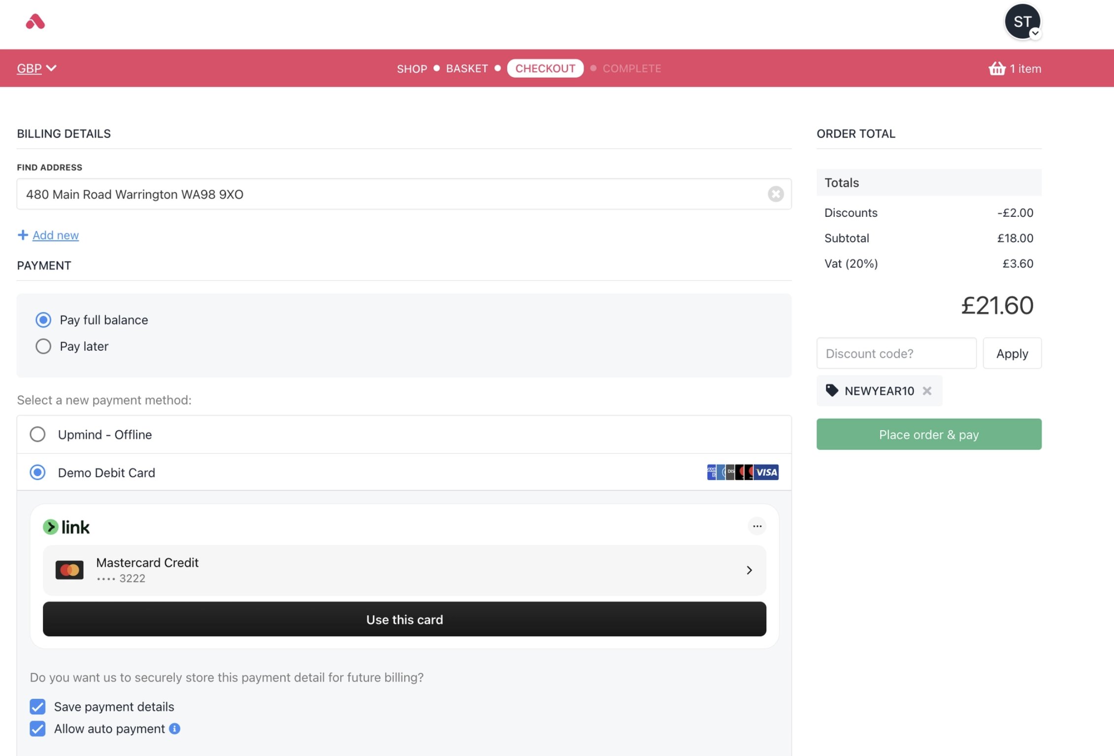Cart 1.0 checkout