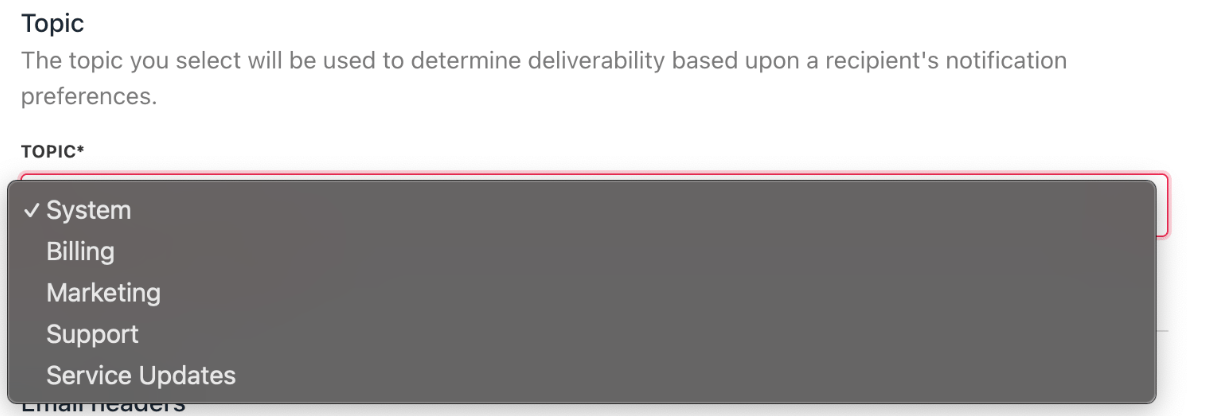 Choose the recipient type to notify