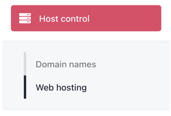 Host control > Web hosting