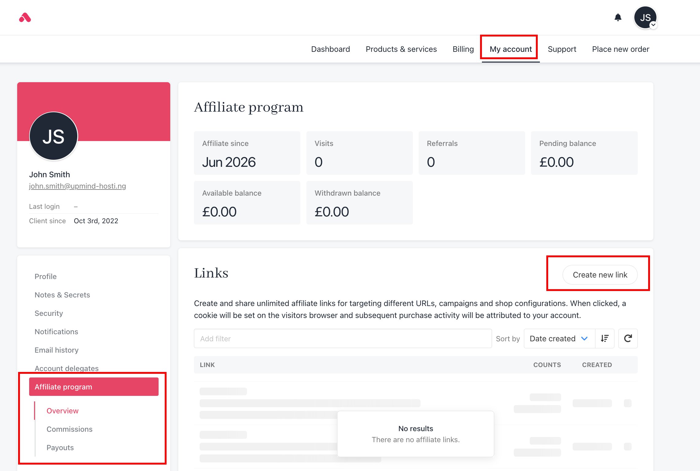 Affiliate program