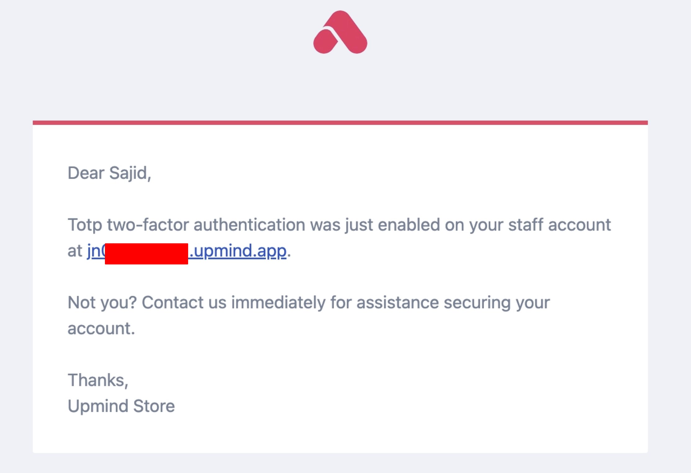 2FA enabled email