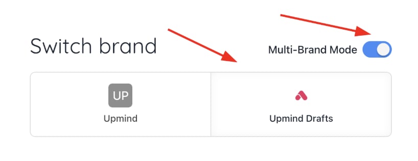 Toggle between brands or select multi-brand mode