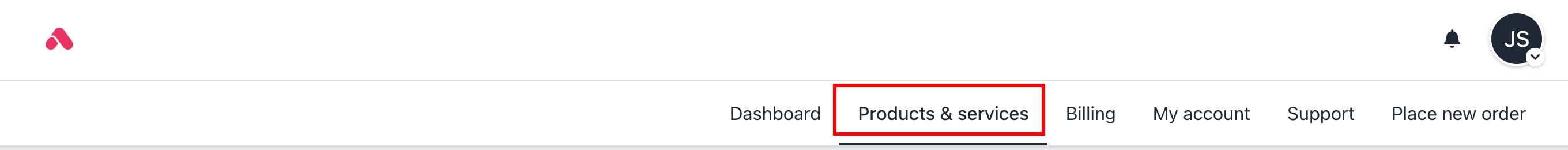 Click Products & Services tab