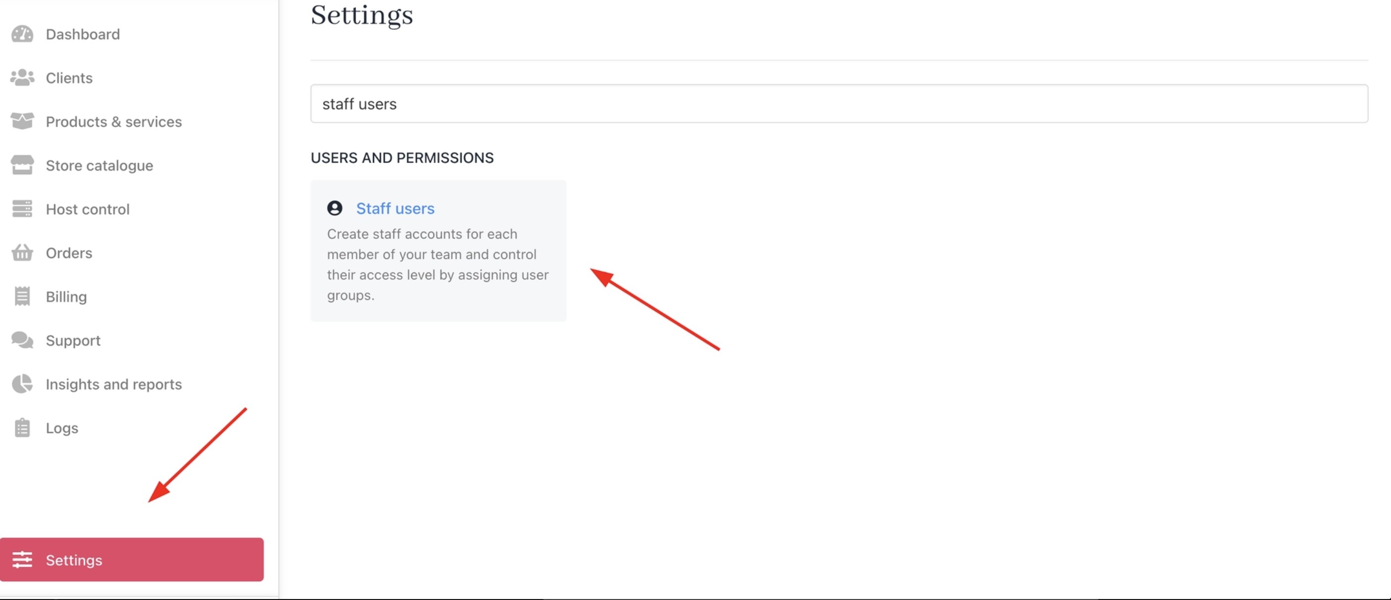 Image Settings > Staff Users