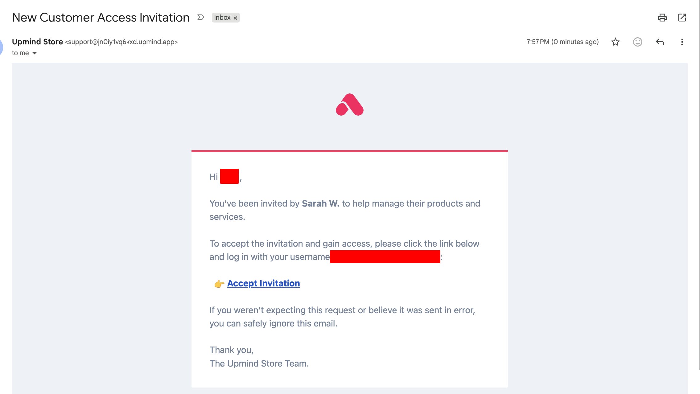 Delegate email