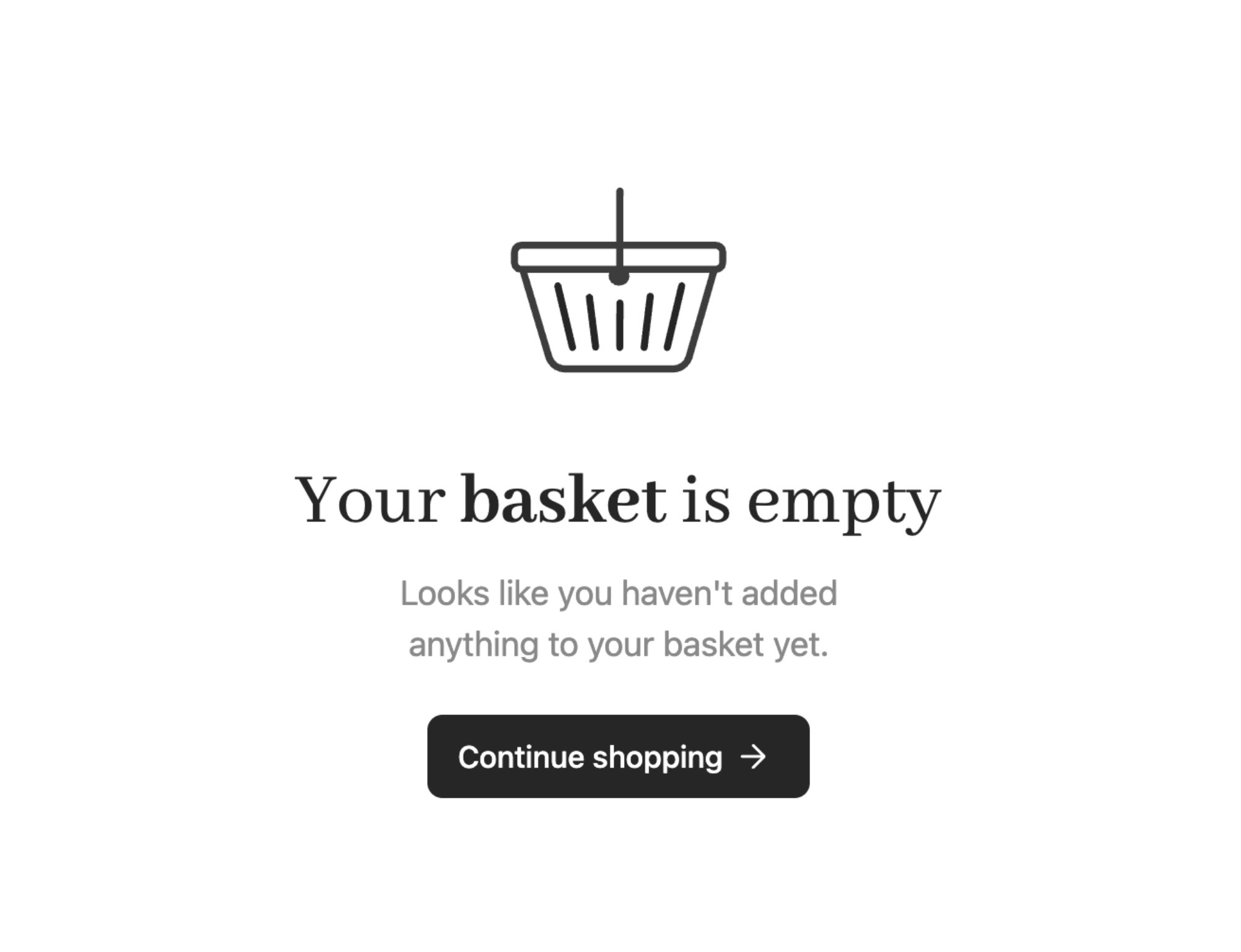 Cart 2.0 empty basket